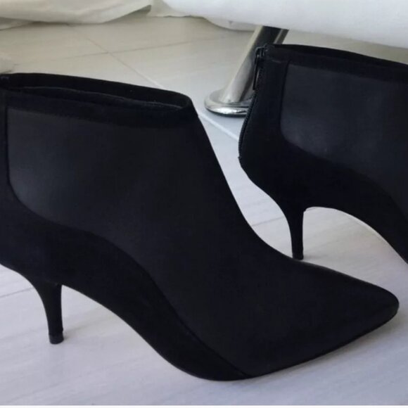 Loeffler Randall Reese Bootie Black Leather/Suede - Size 6.5, heels - Picture 1 of 9